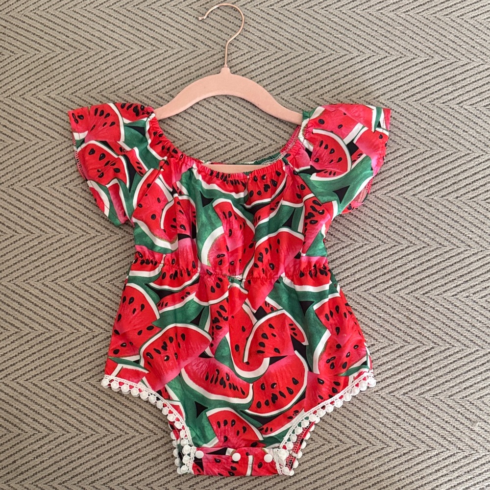 SHEIN Watermelon Patterned Baby Dress